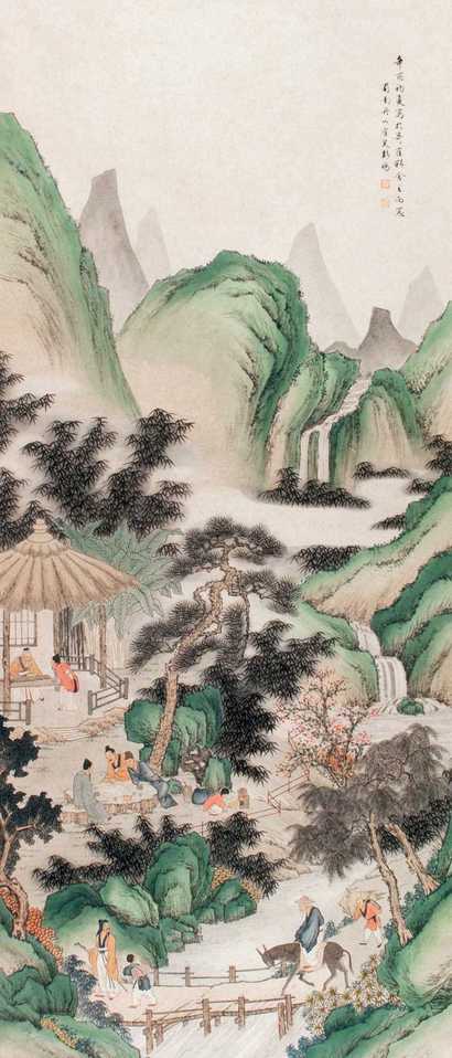 彭暘 幽山会友 立轴